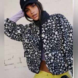 Free People Hit The Slopes Printed Fleece Jacket